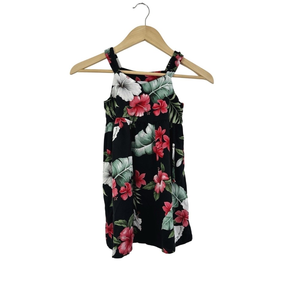 RJC Hawaiian Sun Dress Girls 5 Resort Travel‎ Vacation Tropical Colorful Black